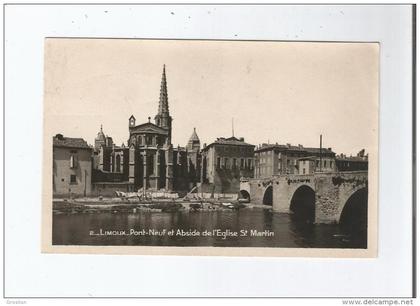 LIMOUX 2 PONT NEUF ET ABSIDE DE L'EGLISE ST MARTIN 1948