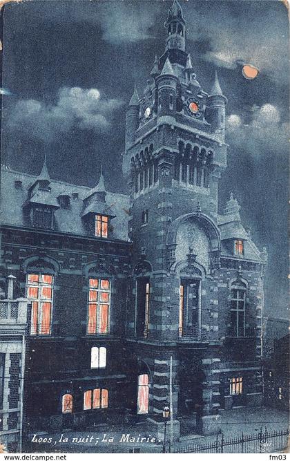 Loos lès Lille mairie la nuit