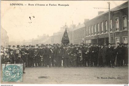 CPA LOUVROIL Route d'Avesnes et Fanfare Municipale (809780)