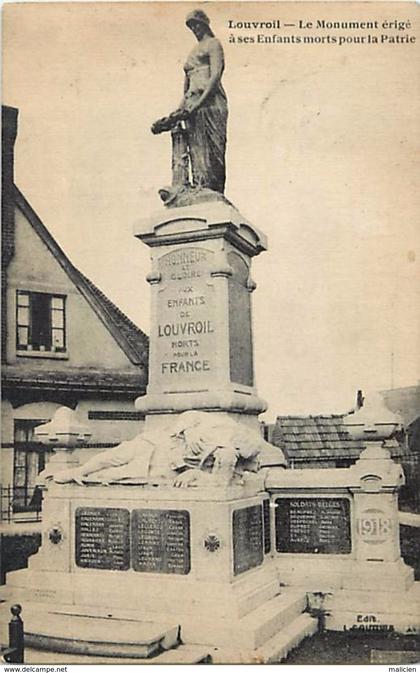 - depts div.-ref UU888- nord - louvroil - monument aux morts - monuments aux morts - guerre  1914-18 -