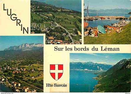 74 - Lugrin - Sur les bords du Lac Léman - Multivues - Blasons - Flamme Postale - CPM - Voir Scans Recto-Verso