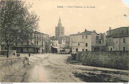 34 - Lunel - Cours Valatoura vu du Canal - CPA - Etat écornée - Voir Scans Recto-Verso