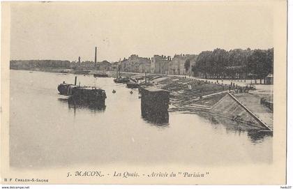 Macon - Les Quais - Arrivée du "Parisien"