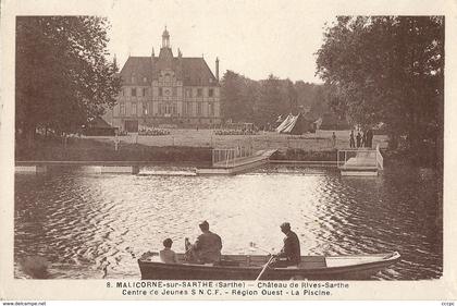 CPSM Malicorne-sur-Sarthe Château de Rives-Sarthe Centre de jeunes SNCF