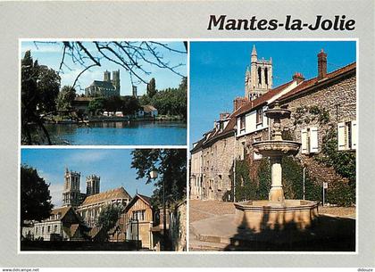 78 - Mantes la Jolie - Multivues - CPM - Flamme Postale de Mantes la Jolie - Voir Scans Recto-Verso