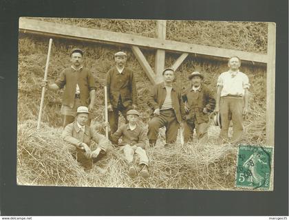 95 marines carte photo ramassage de la paille écrite de marines en août 1909