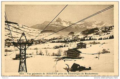 - haute savoie -ref-C192 - megeve - vue generale  prise du teleferique de rochebrune - teleferiques - carte bon etat -