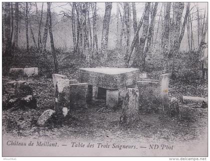 CPA précurseur Le Château de Meillant est situé à Meillant Cher,région Centre.(type nuage) table des trois seigneurs.