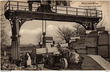 CPA MÉRY-sur-OISE Chargement d'un bloc sur Camion (860776)