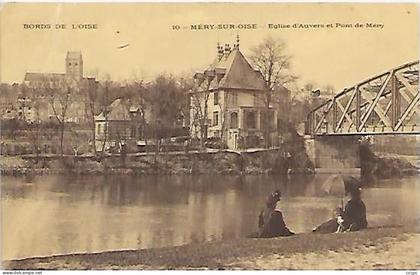 CPA Méry-sur-Oise Eglise d'Auvers et Pont de Méry