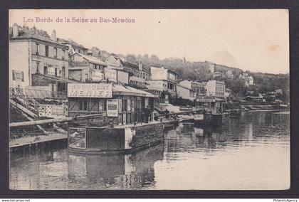 FRANCE, Postcard RPPC, Meudon, The banks of the Seine in Bas-Meudon