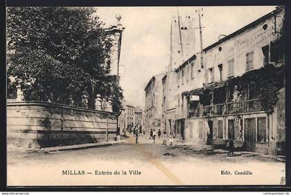 CPA Millas, Entrée de la Ville