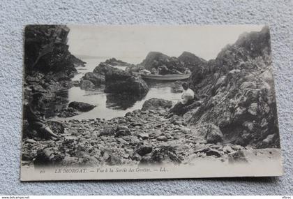 Cpa 1905, le Morgat, vue à la sortie des grottes, Finistère 29