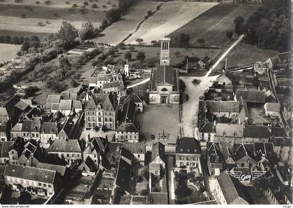 CPSM Mortrée Eglise et vue d'ensemble aérienne