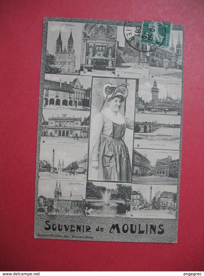 Carte  - Souvenir de Moulins  1908