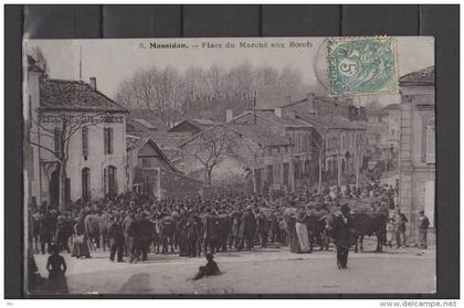 24 - Mussidan - Place du marché aux Boeufs - Carte vernie