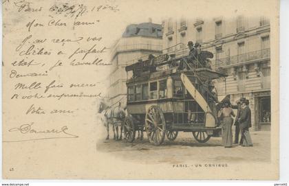 PARIS - Un OMNIBUS ( carte précurseur postée en 1902 )