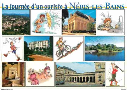 03 - Néris les Bains - La journée d'un curiste à Néris les Bains - Multivues - illustration - CPM - Voir Scans Recto-Ver