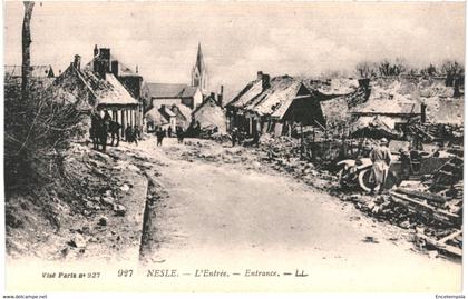 CPA carte postale France Nesle  Entrée de Nesle Ruines  VM62671