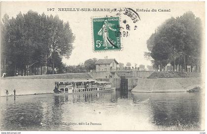 CPA Neuilly-sur-Marne Entrée du Canal