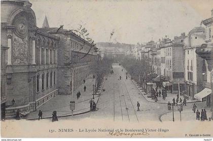 Nîmes - Lycée National et le Boulevard Victor-Hugo