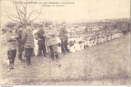 CPA Nort-sur-Erdre Soldat à l'exercice Campagne de 1914-1915