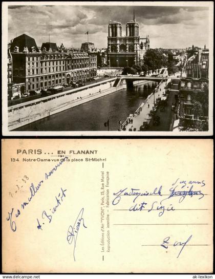 CPA Paris Blick auf die Kathedrale Notre-Dame de Paris 1938