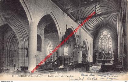 Intérieur de l'église - 1903 - Orbec - (14) Calvados