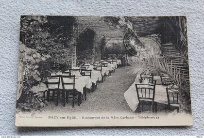 Cpa 1933, Pacy sur Eure, restaurant de la Mère Corbeau, téléphone 41, Eure 27