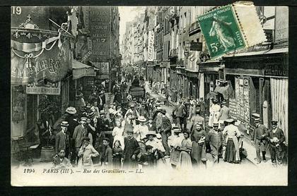 75003 -  Paris - ( III ) -  RARE - Très Animée - Rue des Gravilliers -