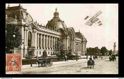 75 - Paris 08 - Biplan H Farman au dessus du Petit Palais - Aviation - Avions - CPA - Oblitération ronde de 1910 - Voir