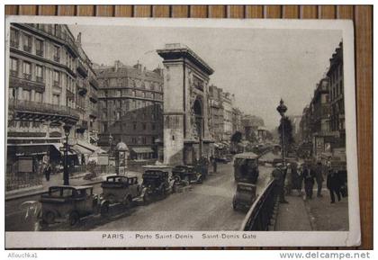 CPA  : de PARIS  10 >LA PORTE ST DENIS  ST DENIS GATE VOITURE AUTOMOBILES  > 75 SEINE > 1937 FLAMME PARIS 10 RP