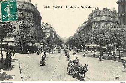 paris  -ref-B502 - boulevard magenta -  09 e et 10 e arrondissement - carte bon etat -