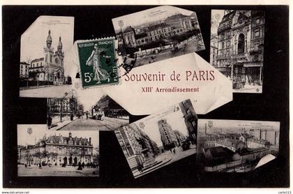 75 - B19822CPA - PARIS - ARR. 13 - souvenir de Paris XIIIe Arrondissement - Très bon état - PARIS