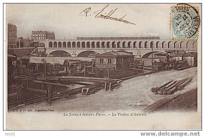 Dép 75 - Paris - Arrondissement 16 - La Seine et ses bords - La Seine à travers Paris - Le Viaduc d´Auteuil