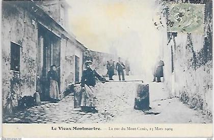 CPA Paris Vieux Montmartre La rue du Mont-Cenis 13 Mars 1904