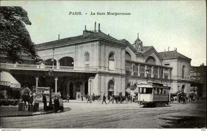 75 - PARIS - arrondissement 14 - Gare Montparnasse - tramway -