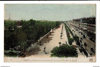 CPA - Carte Postale - FRANCE - Paris -Jardins des Tuileries-Rue Rivoli-VM3024