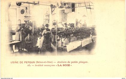 Carte POSTALE Ancienne de PERSAN, Usine, atelier des petits pliages