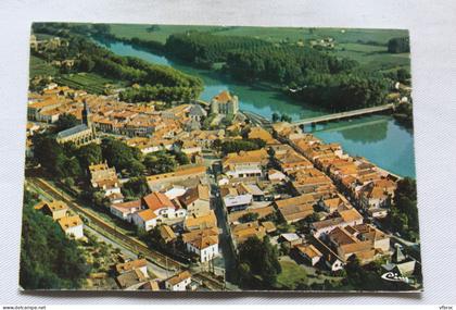 Cpm, Peyrehorade, vue aérienne générale avec le château, Landes 40