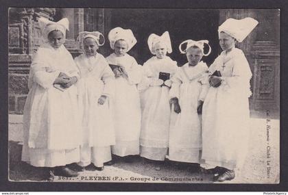 FRANCE, RPPC postcard, Pleyben, Groupe de Communiantes