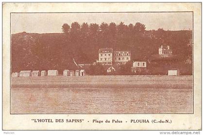 - cotes d armor -ref - C539 - plouha - l hotel des sapins - plage de palus -  carte bon etat -