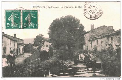 CARTE POSTALE ANCIENNE DE POISSONS  -   LA MAROGNE   LA BIEF