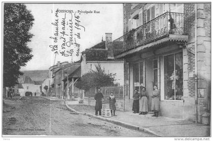 CARTE POSTALE ANCIENNE DE POISSONS  -   PRINCIPALE RUE