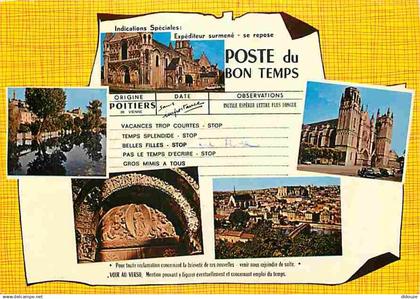 86 - Poitiers - Multivues - Flamme Postale Poitiers Gare 1976 - CPM - Voir Scans Recto-Verso