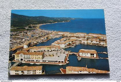 Cpm 1970, port Grimaud, vue aérienne, Var