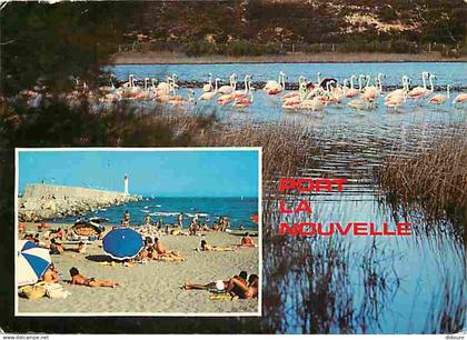 11 - Port la Nouvelle - Multivues - Scènes de Plage - Flamants roses - Flamme Postale de Port la Nouvelle - CPM - Voir S