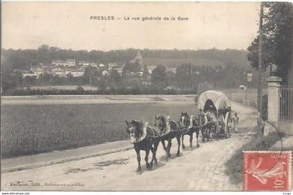 CPA Presles vue générale de la Gare