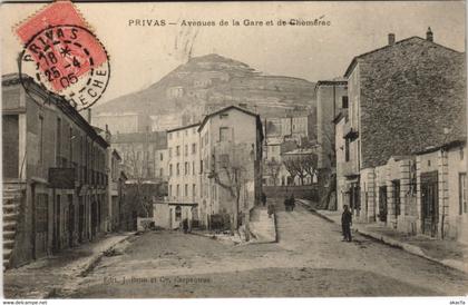 CPA PRIVAS - Avenues de la Gare et de Chemerac (142966)