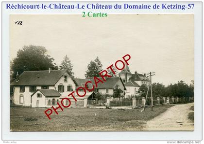 RECHICOURT le CHATEAU-Lazarett 4-Chateau Domaine KETZING-2xCartes Photos allemandes-Guerre 14-18-1WK-France-57-